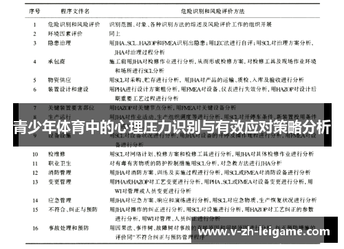 青少年体育中的心理压力识别与有效应对策略分析